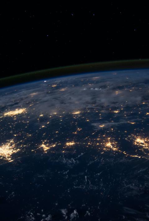 Weltall von Europa bei Nacht. 