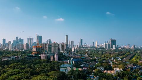 panoramic view of the city mumbai with skyline