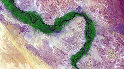Satellite image of the river nile in Sudan